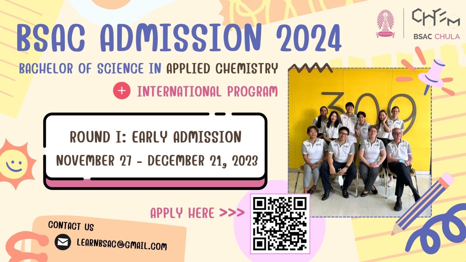 2024 Official Admission Announcement for 1st Round (Early Admission) BSAC